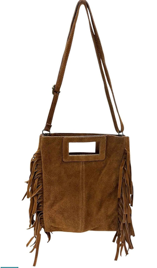 Fransen Wildleder Handtasche