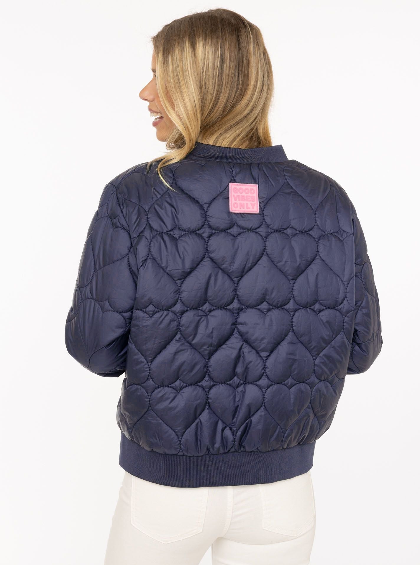 Zwillingsherz Bomberjacke BE HAPPY Royalblau