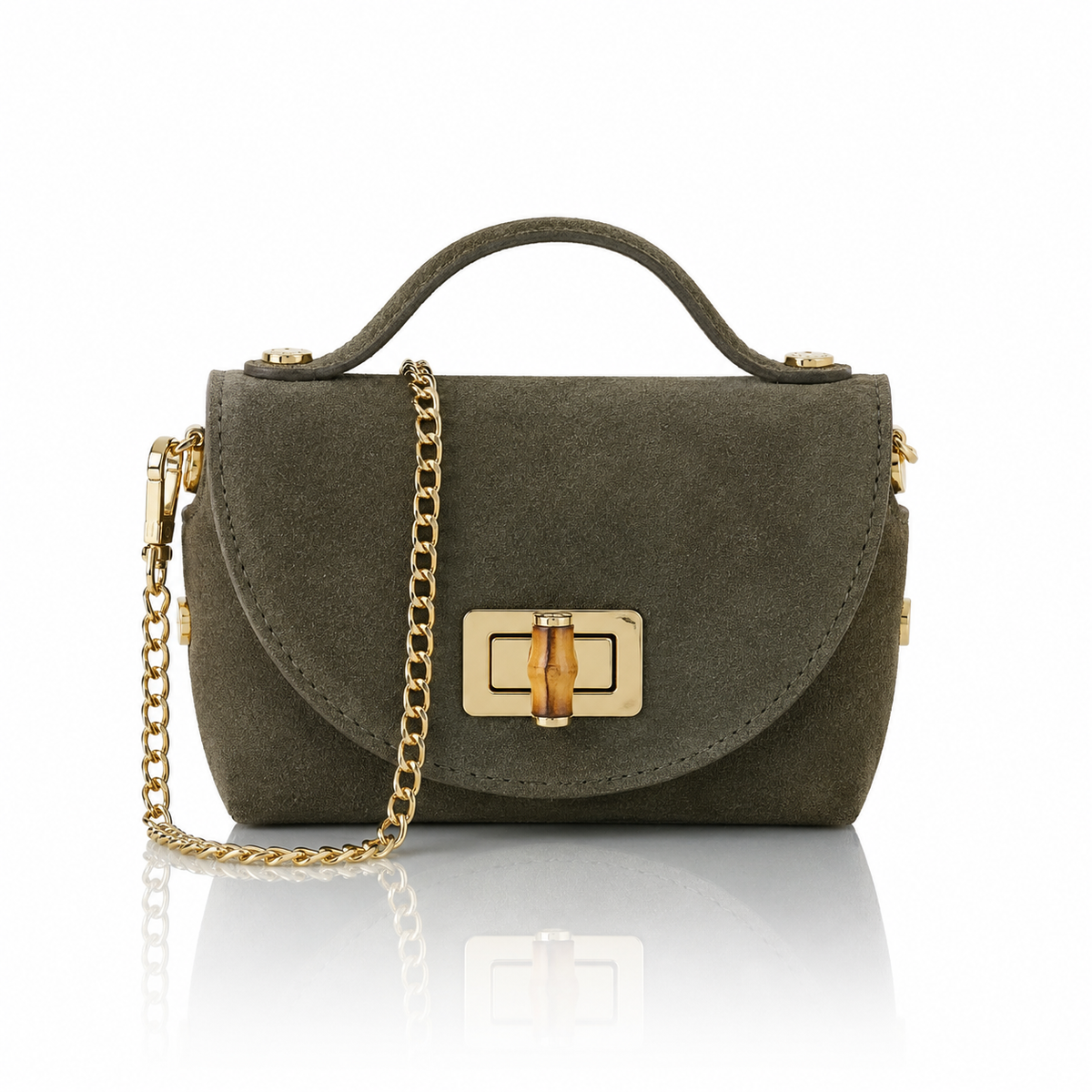 Mini Handtasche Bamboo Wildleder