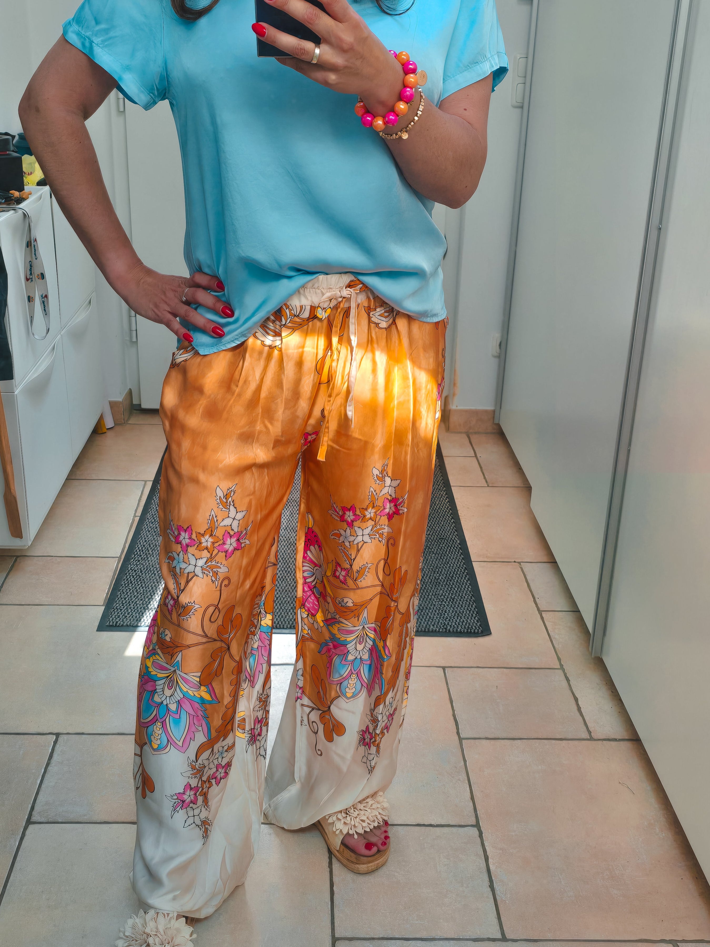 Luftige Viskose Hose - Flower