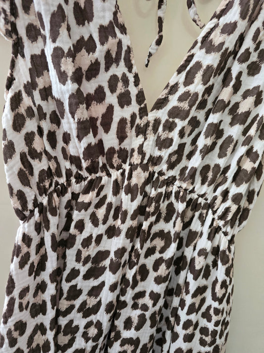 Musselin Kleid Leo Dana ärmellos Rüschen