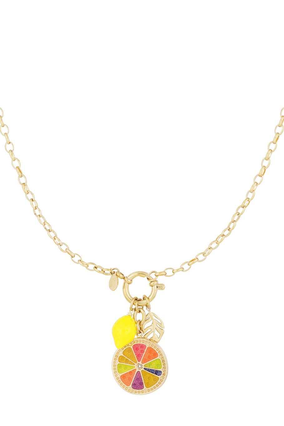 Goldene Kette mit Charms - Summer Fruits