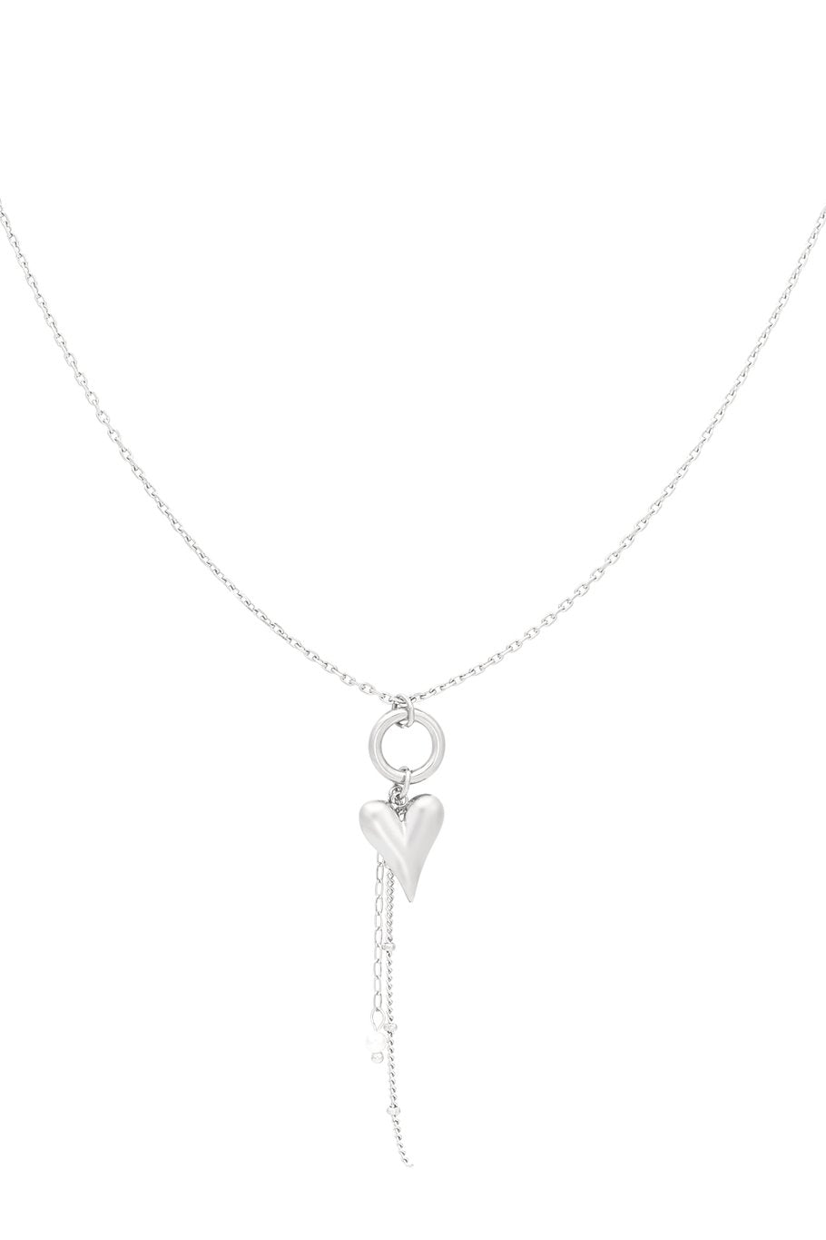 Kette mit Herzänhänher & Perle in Gold und Silber