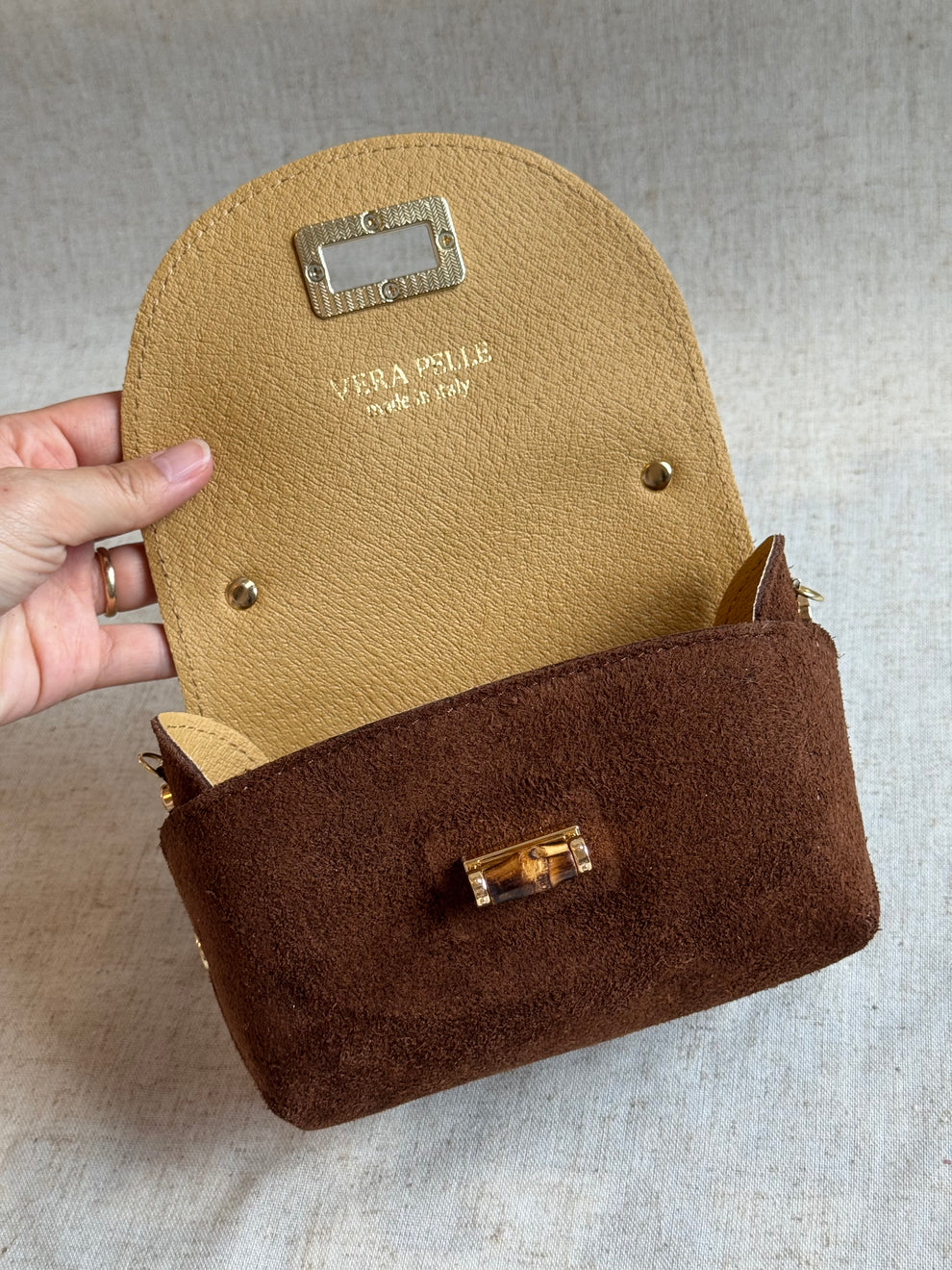 Kleine Handtasche Bamboo aus Wildleder