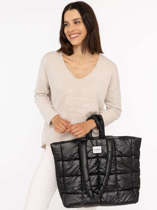 Zwillingsherz Stepptasche XXL schwarz