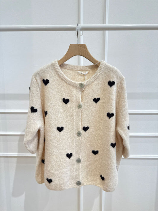Strickjacke Hearts Dreiviertel Arm versch. Farben