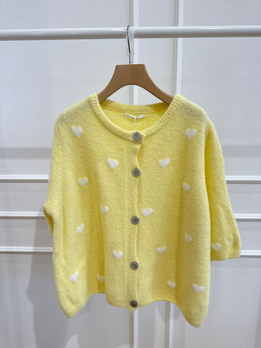 Strickjacke Hearts Dreiviertel Arm versch. Farben