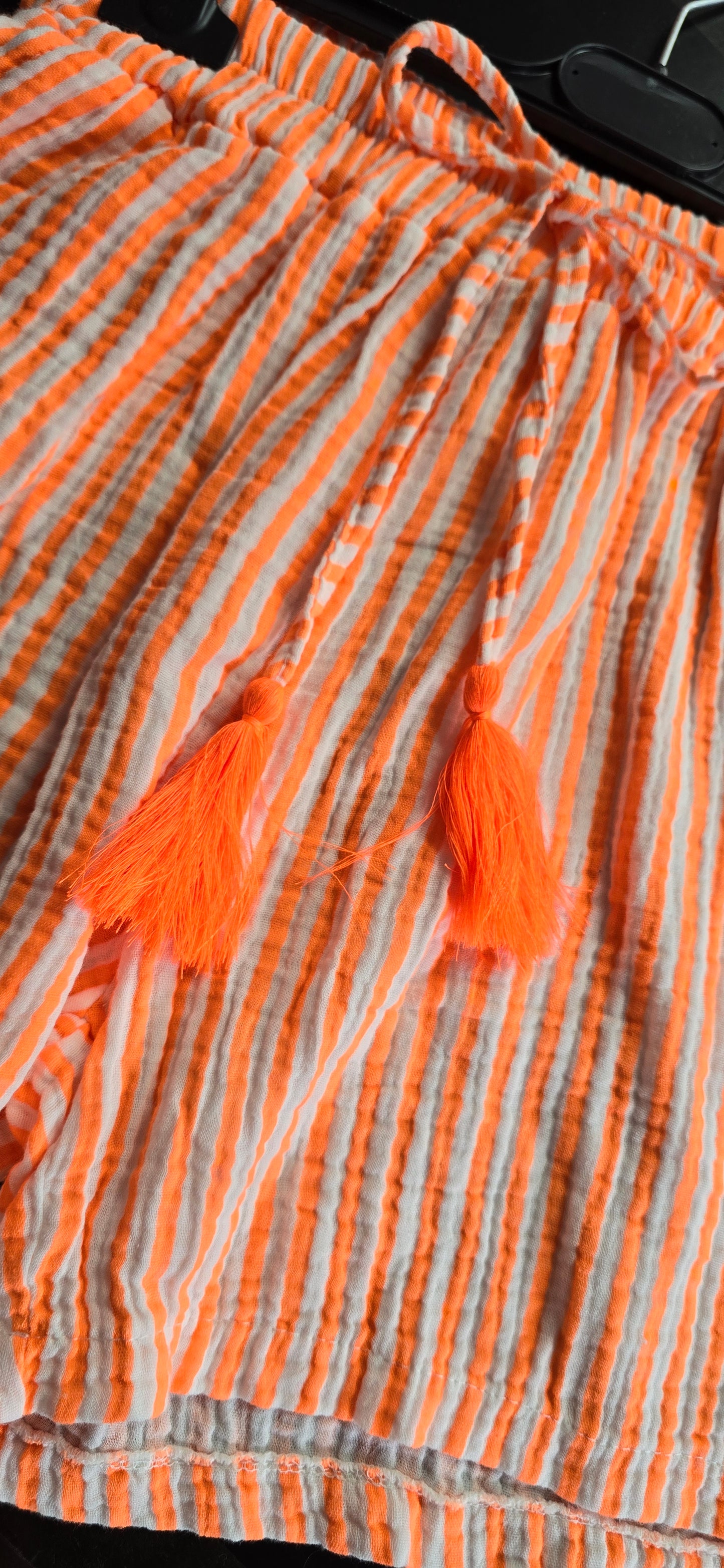 Musselin Shorts SUNNY STRIBES neonorange