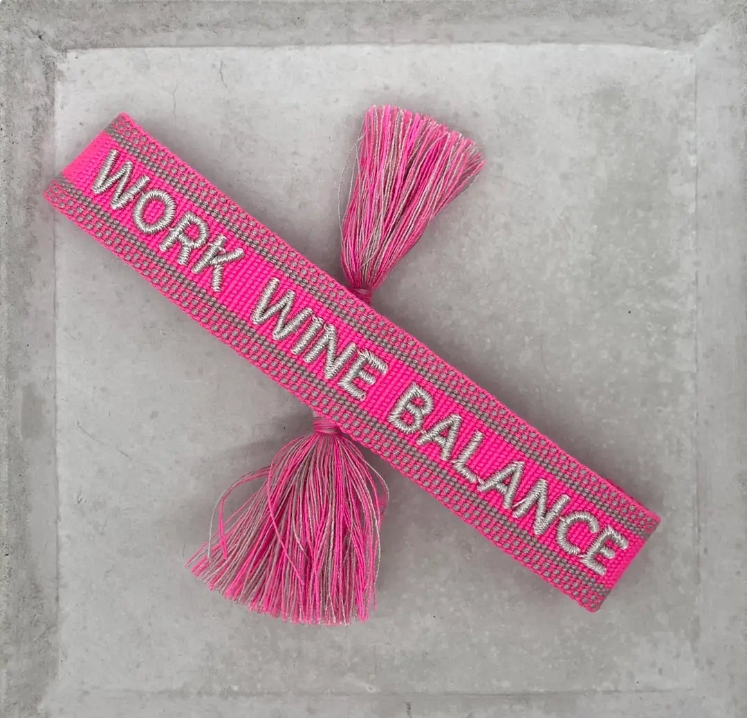 WORK WINE BALANCE Statement Armband gewebt im Boho Style
