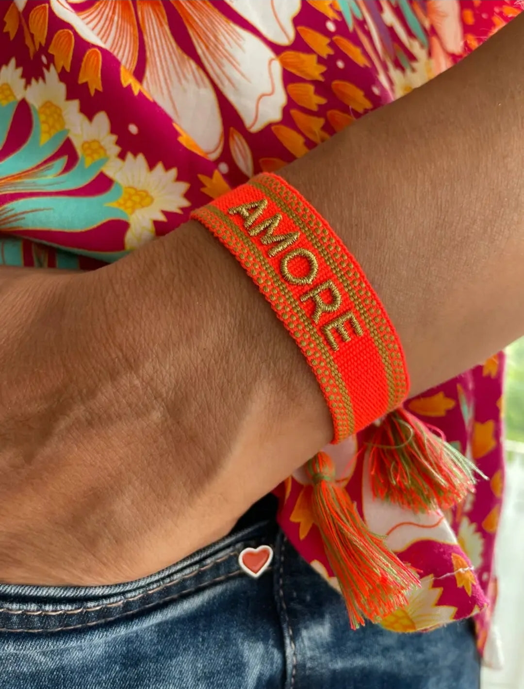 AMORE Statement Armband gewebt im Boho Style