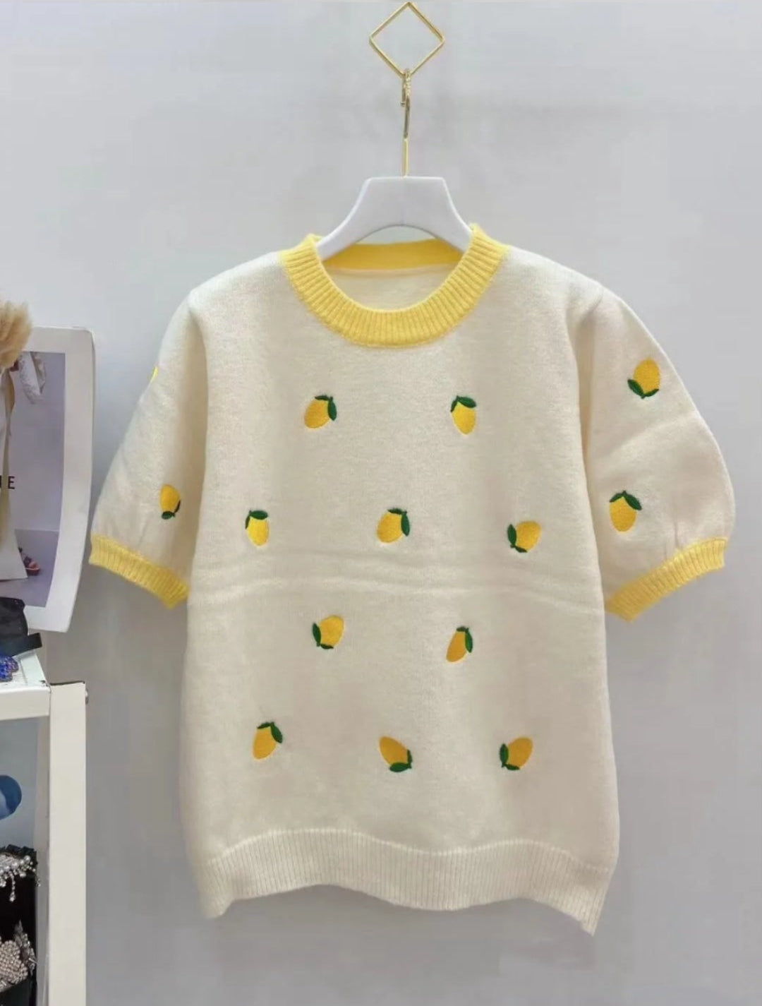 Kurzarm Strickpullover Citrus