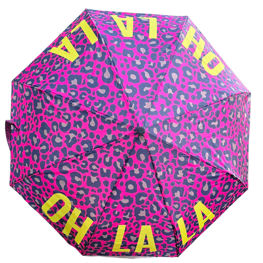 Stylischer Leo Regenschirm mit Spruch – OH LA LA