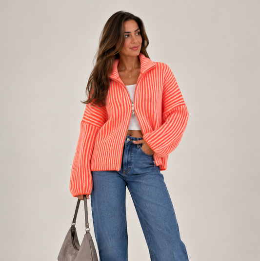 Strickjacke Zipper Stripes LIVIA