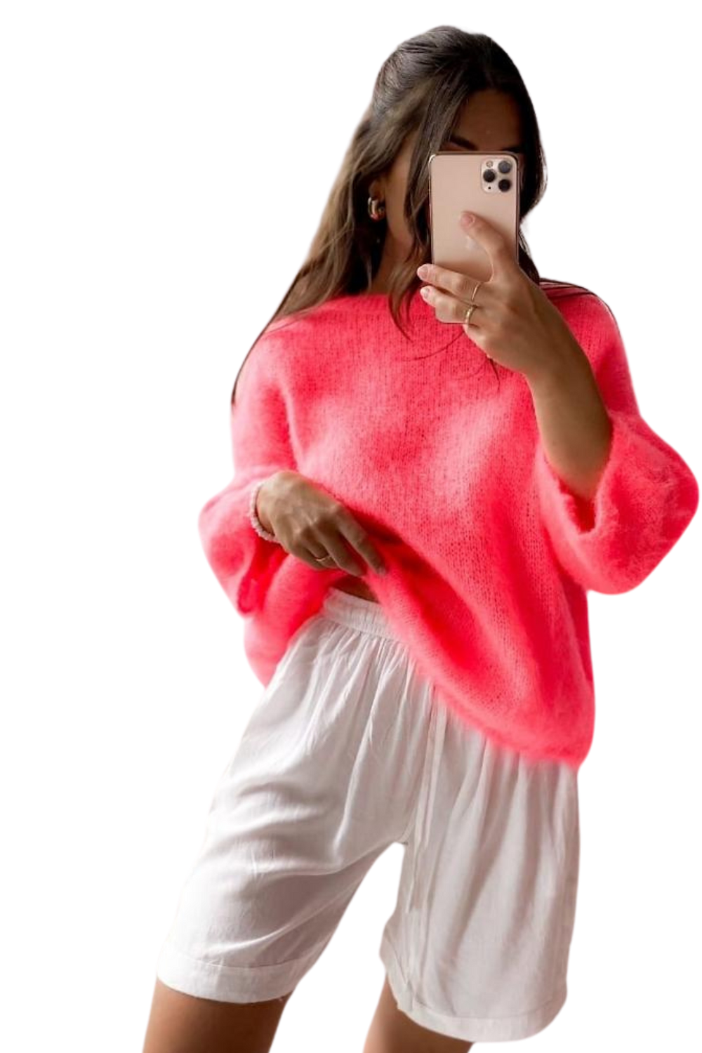 Kid Mohair Pullover Koralle