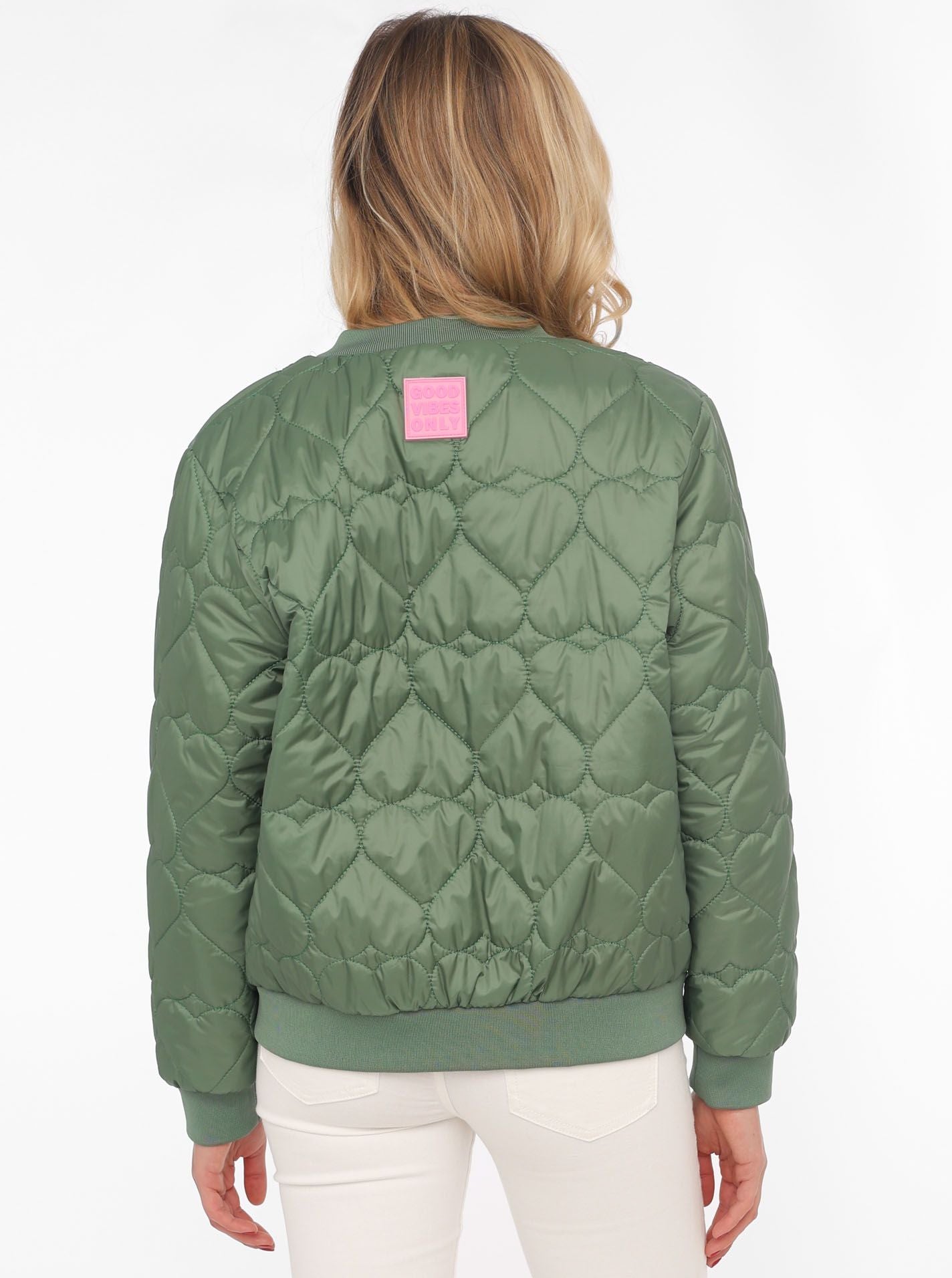 Zwillingsherz Bomberjacke BE HAPPY KHAKI