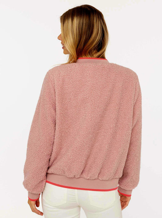 Zwillingsherz Teddy-Bomberjacke Rosa