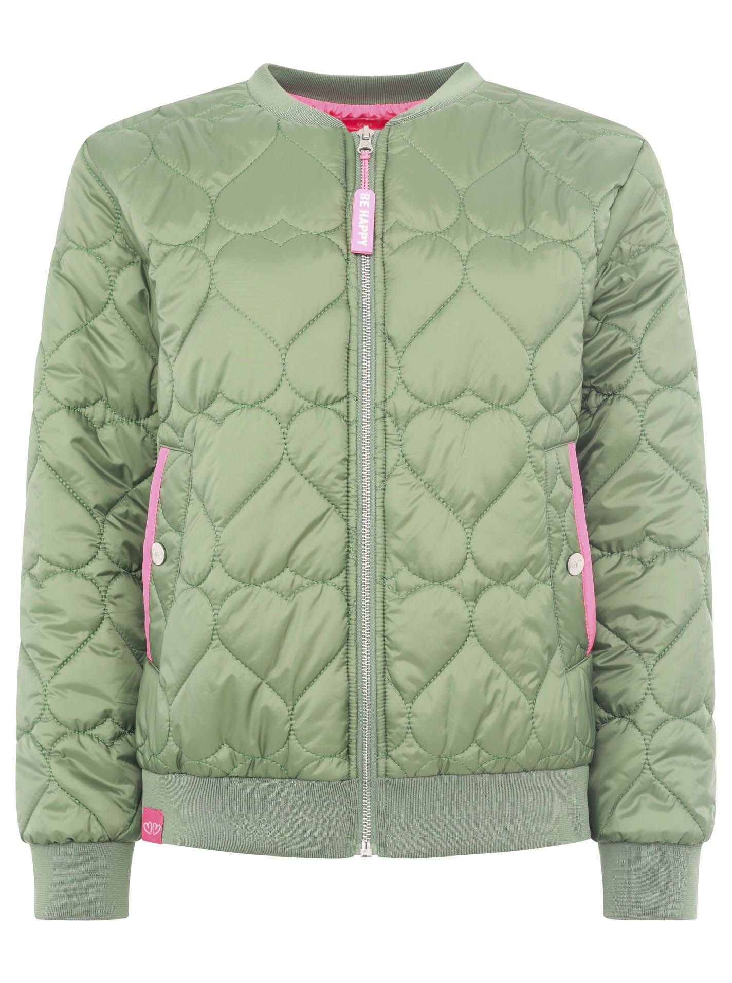 Zwillingsherz Bomberjacke BE HAPPY KHAKI