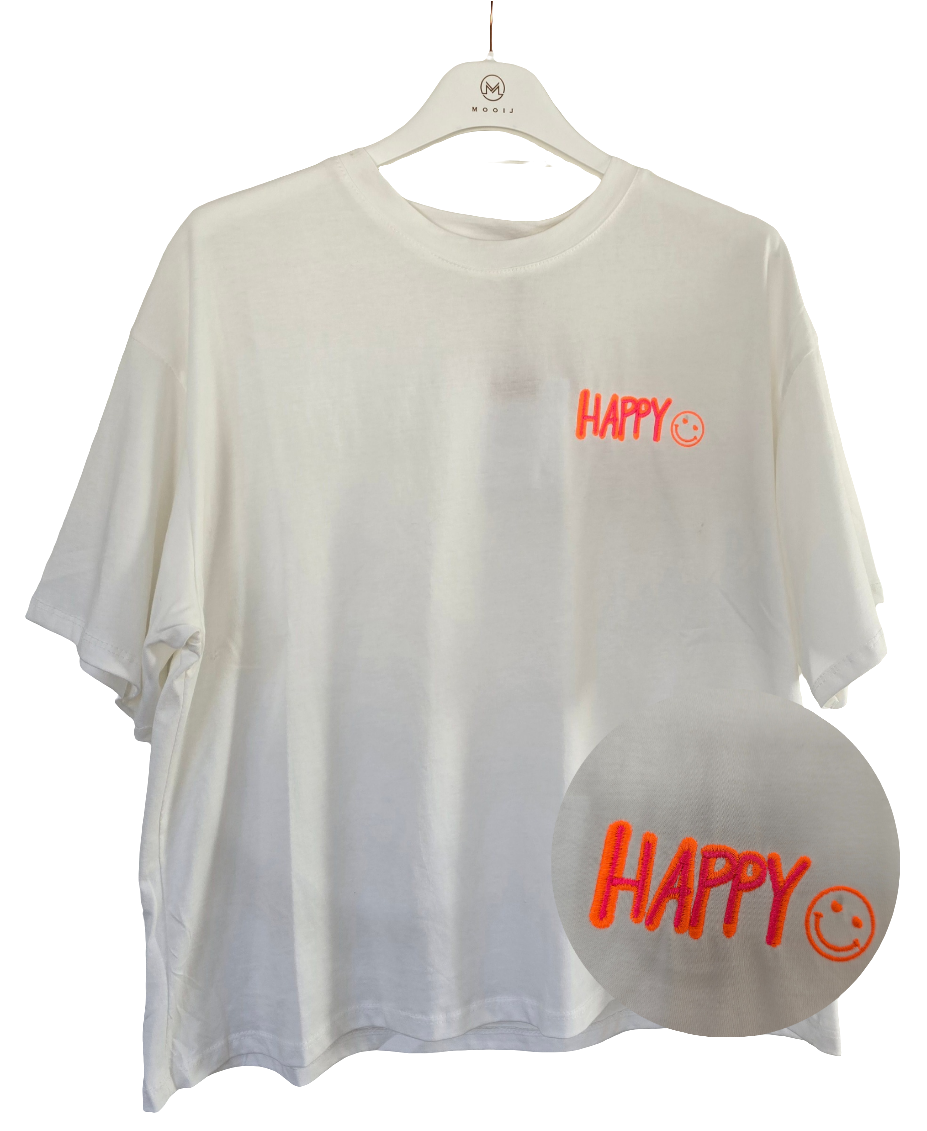 T-Shirt Weiss HAPPY