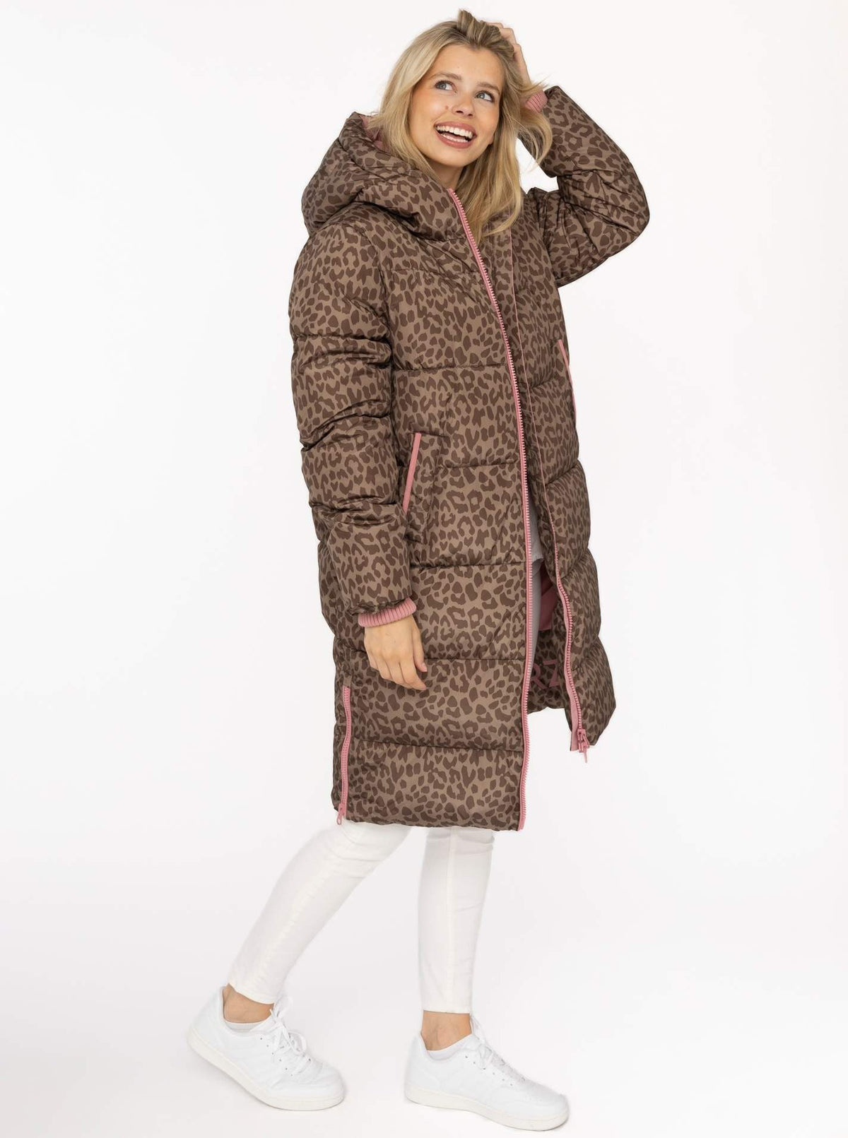Zwillingsherz Langer Steppmantel COZY LEO Taupe