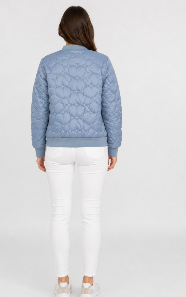 Zwillingsherz Bomberjacke BE HAPPY Jeansblau
