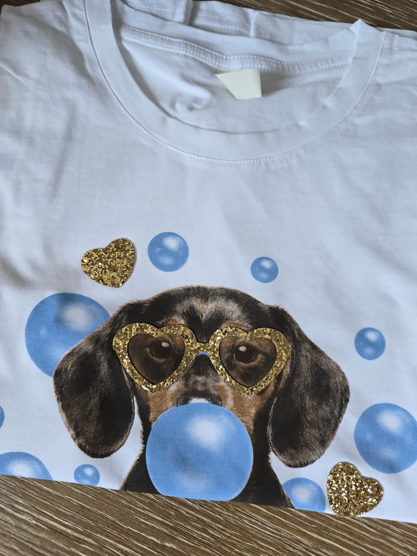 Dackel T-Shirt mit Bubblegum Print – Süßes Damen Shirt mit Hund 🐶