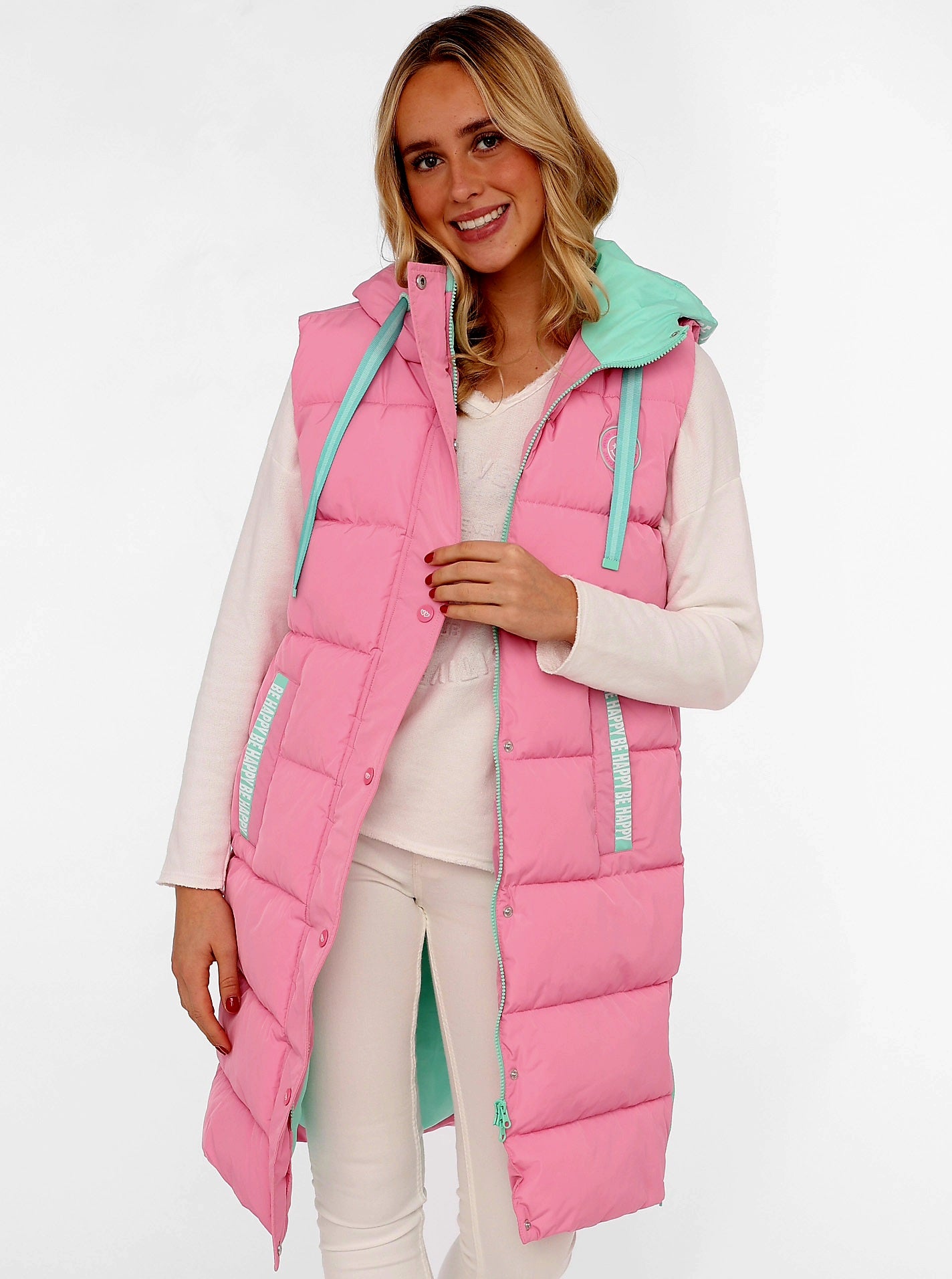 Zwillingsherz Stepweste Lang Rosa - Good Vibes Only