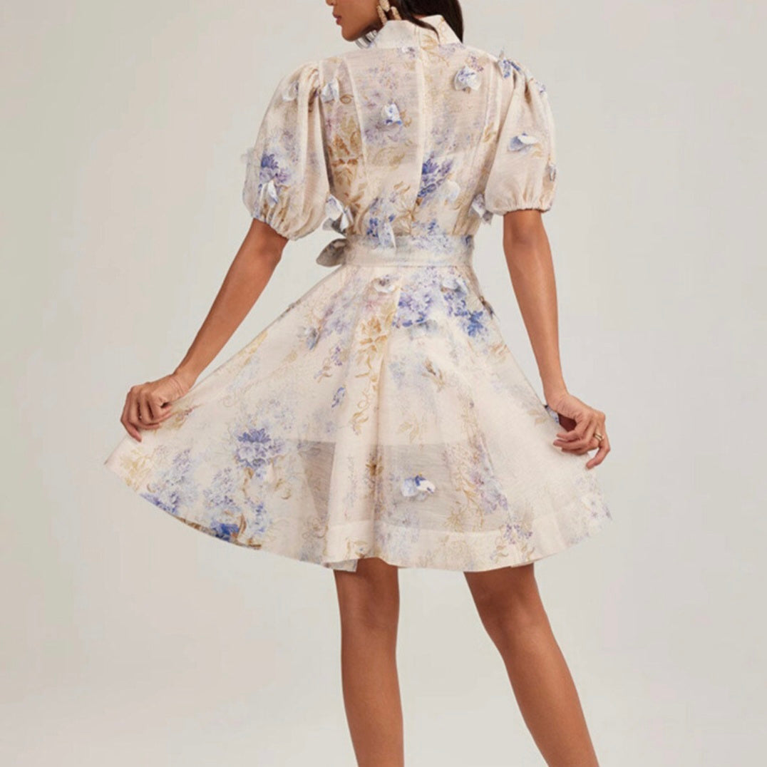 Elegantes Sommerkleid mit floralem Muster L/XL