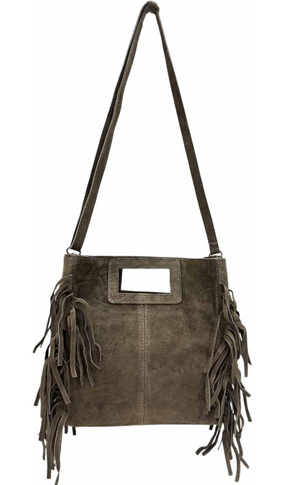 Fransen Wildleder Handtasche