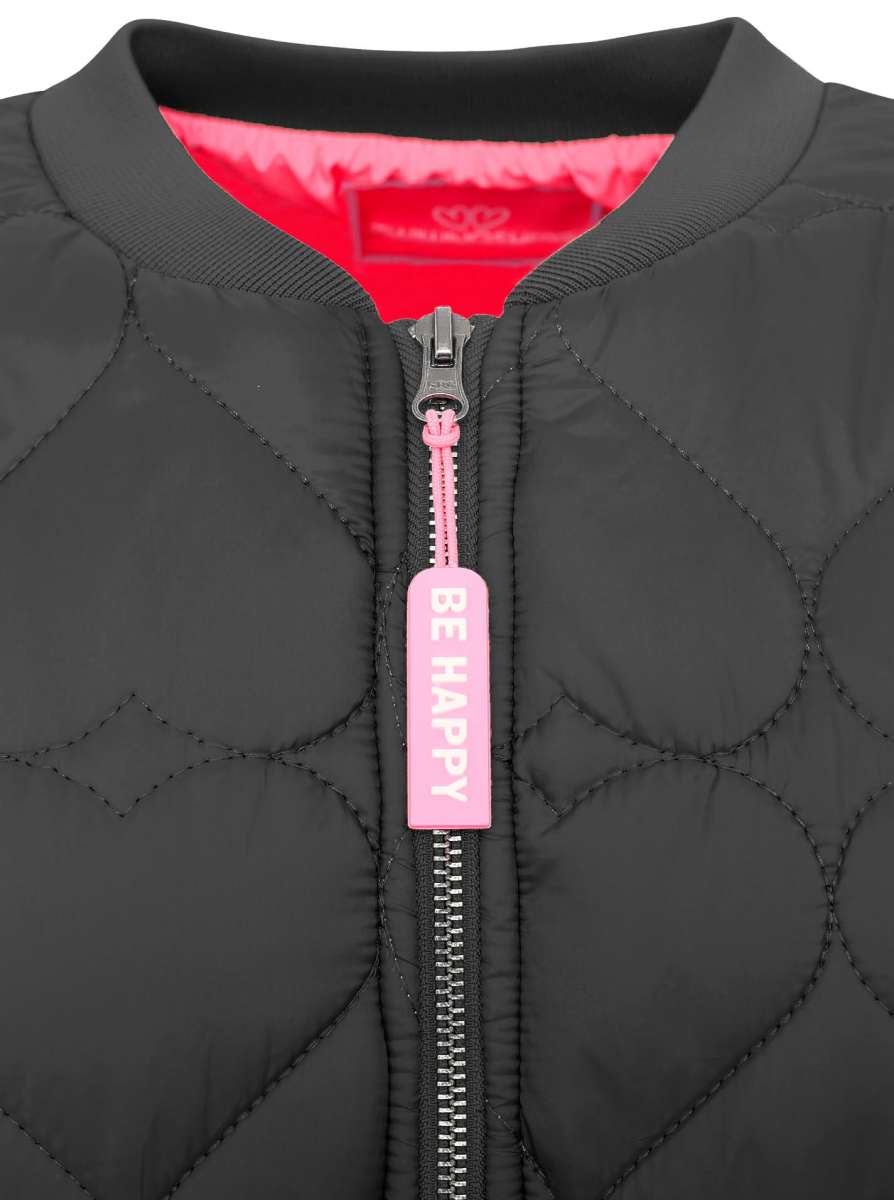 Zwillingsherz Bomberjacke BE HAPPY SCHWARZ
