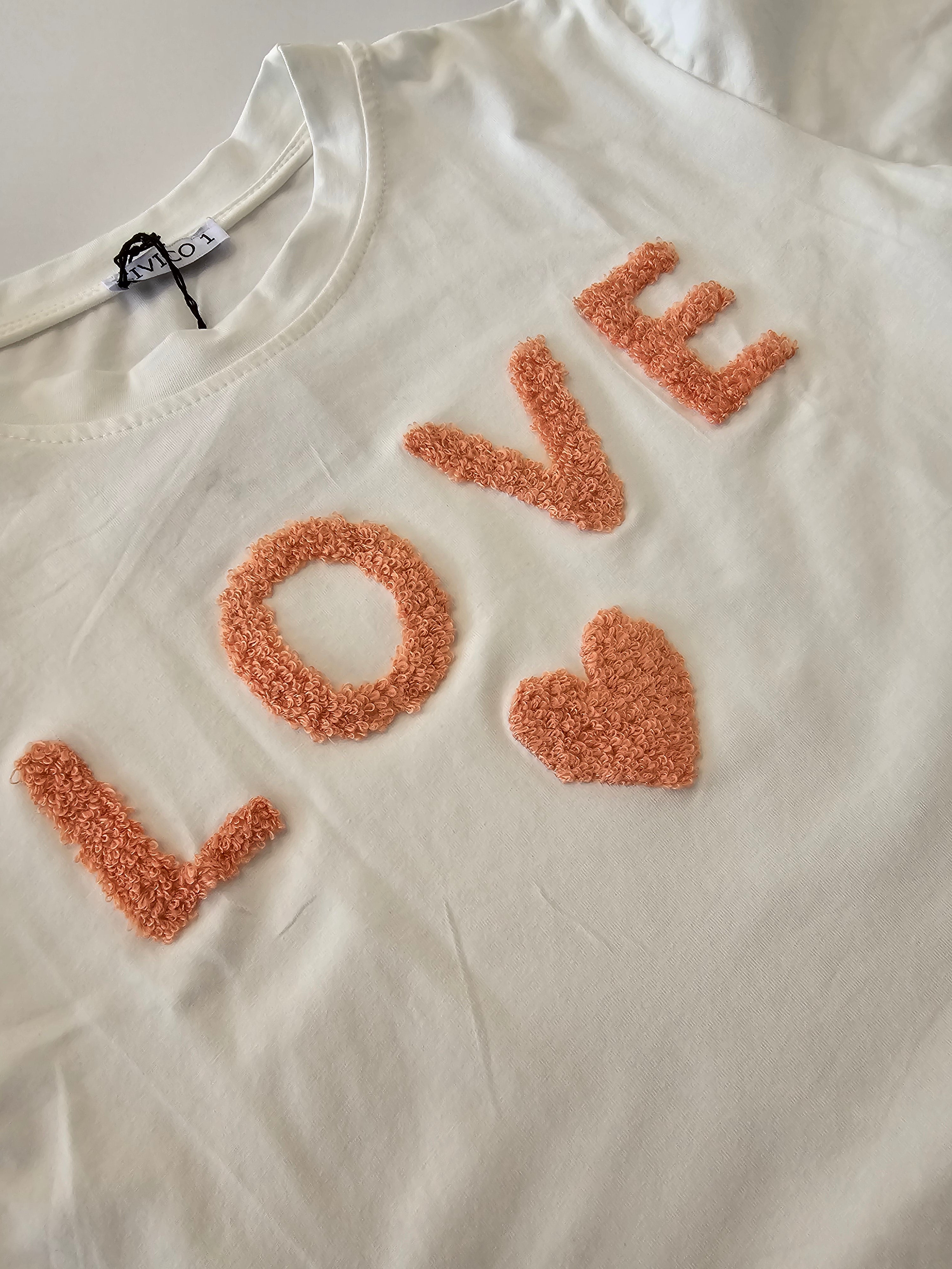 Statement T-Shirt Weiß LOVE