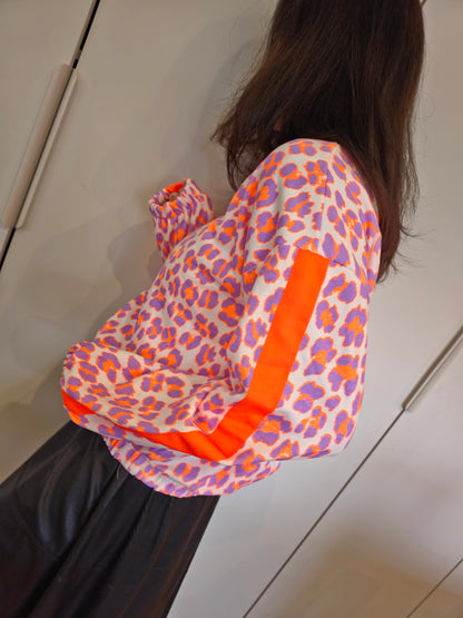 Stylische Sweater Jacke Animal Print