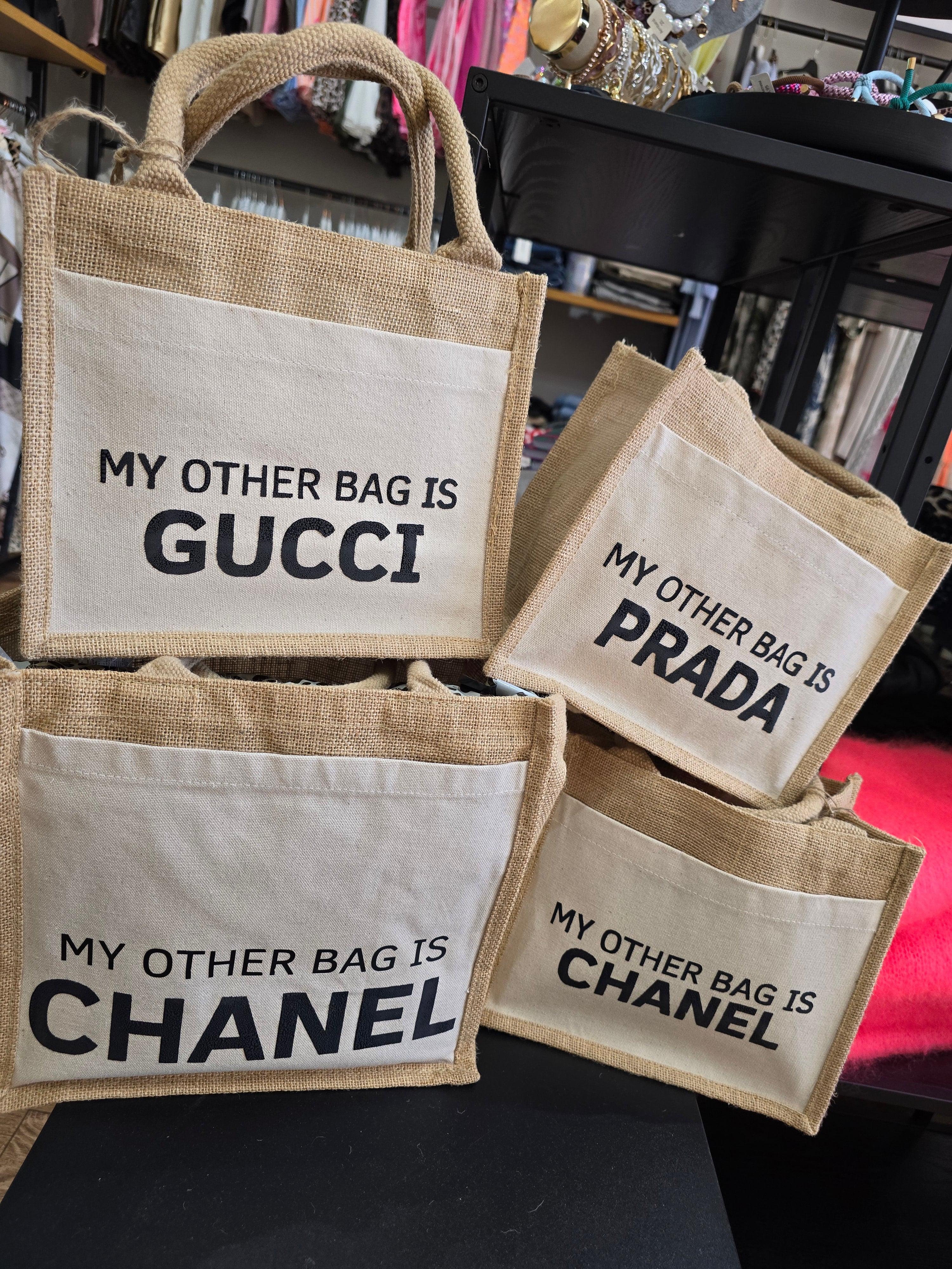 Jutetasche my other bag is... CHANEL, GUCCI, PRADA & CO