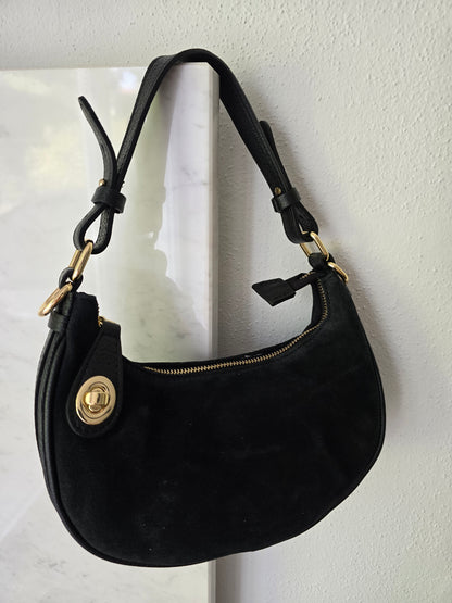 Elegante Tasche Pia Halbmond Wildleder