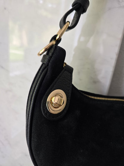 Elegante Tasche Pia Halbmond Wildleder