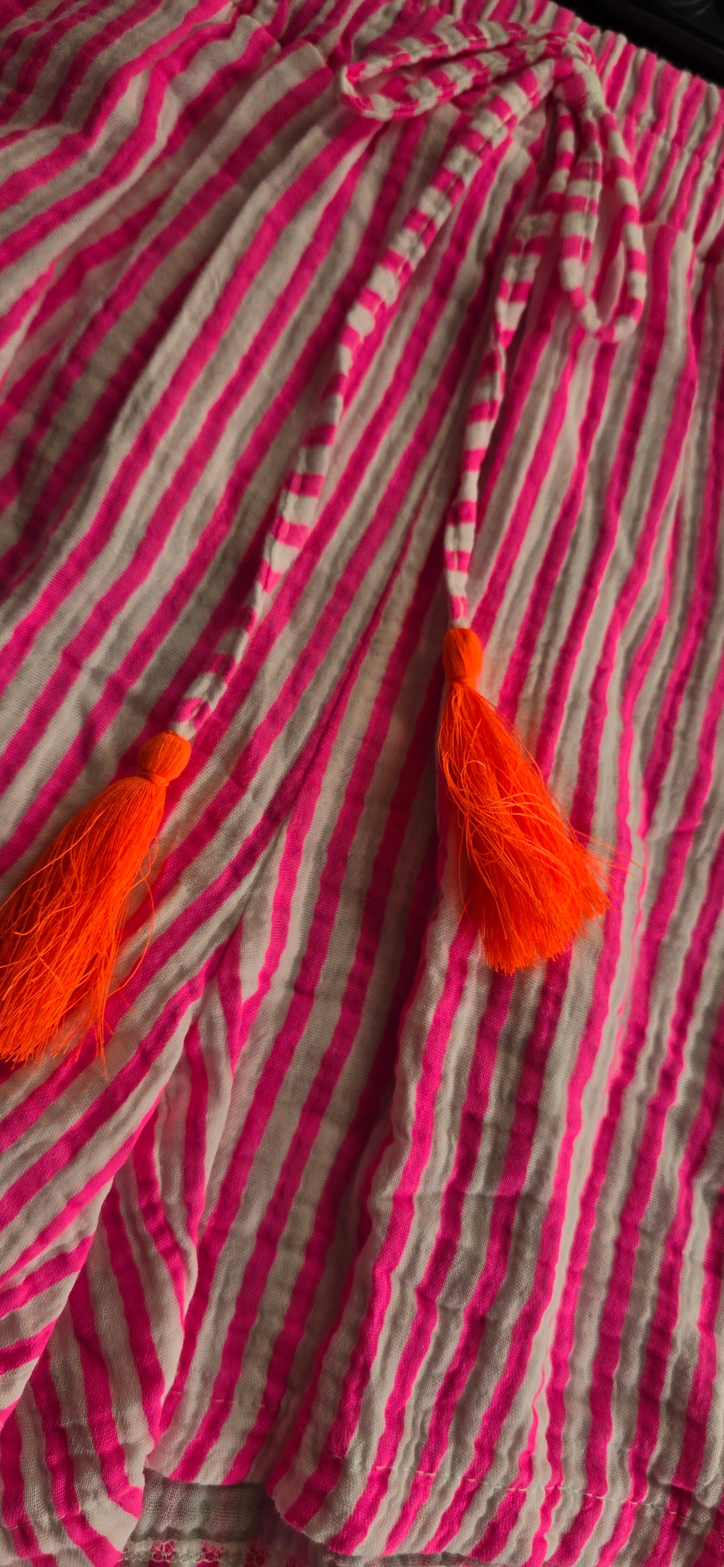 Musselin Shorts SUNNY STRIBES pink