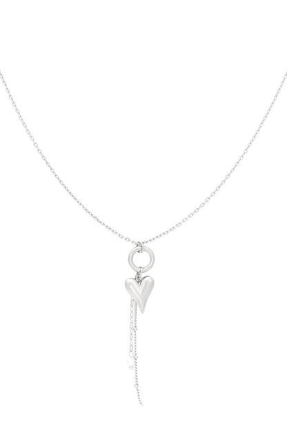 Kette mit Herzänhänher & Perle in Gold und Silber