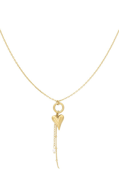 Kette mit Herzänhänher & Perle in Gold und Silber