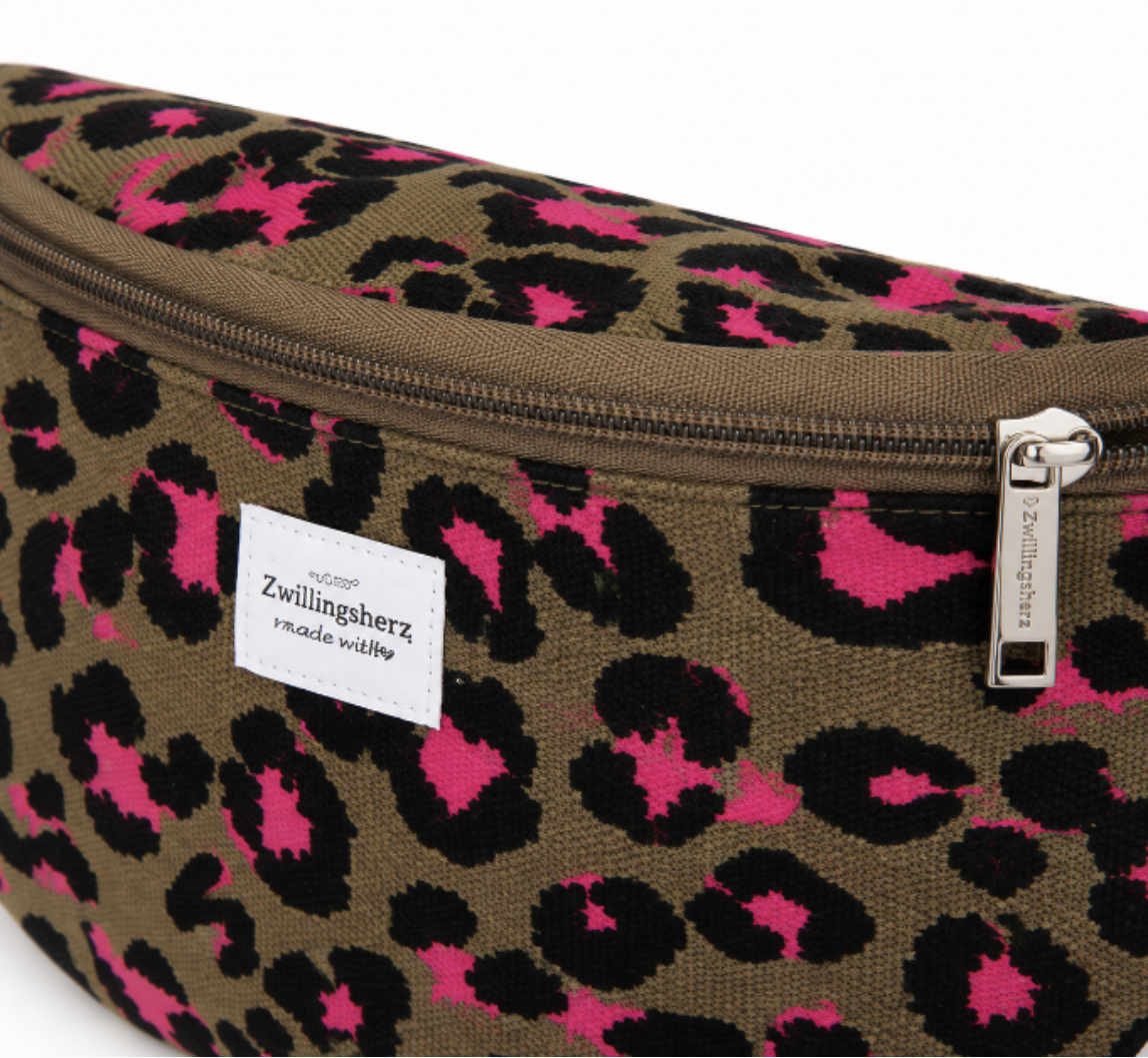 Zwillingsherz Crossbody Tasche Leo Neonpink Taupe