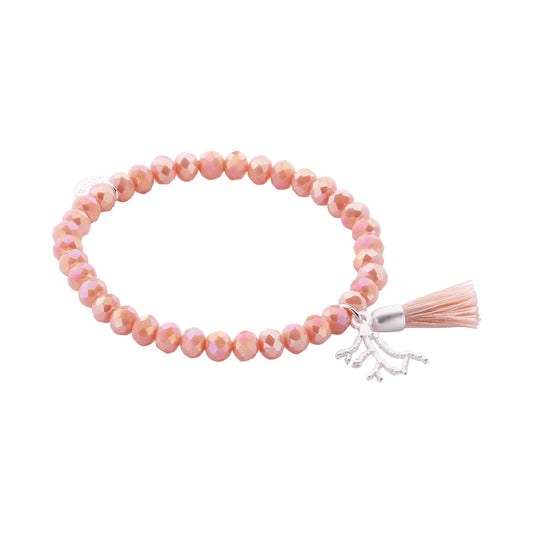 Elegantes Perlenarmband mit Quaste und Korallen-Anhänger – zart, feminin & zeitlos 54865MIX06