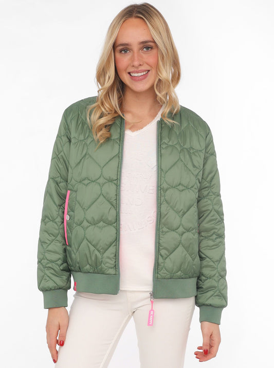 Zwillingsherz Bomberjacke BE HAPPY KHAKI