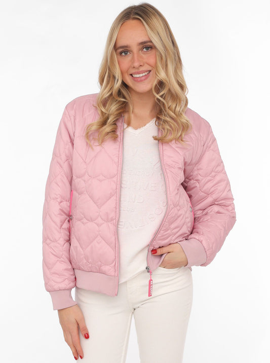 Zwillingsherz Bomberjacke BE HAPPY ROSA