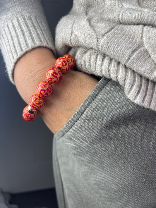Armband MYSTIC PEARLS orange leo small