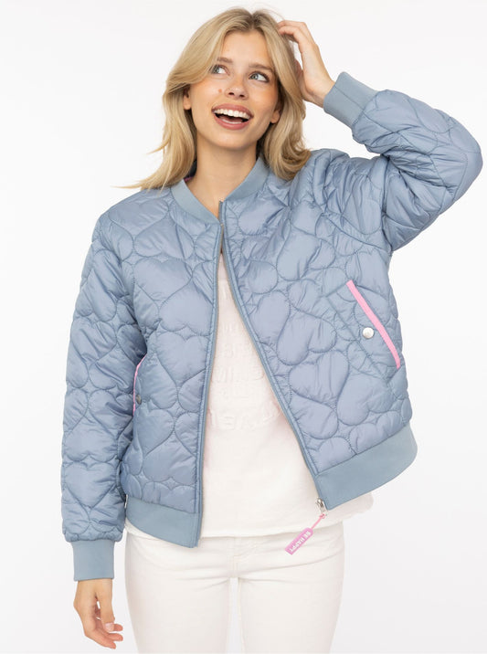 Zwillingsherz Bomberjacke BE HAPPY Jeansblau