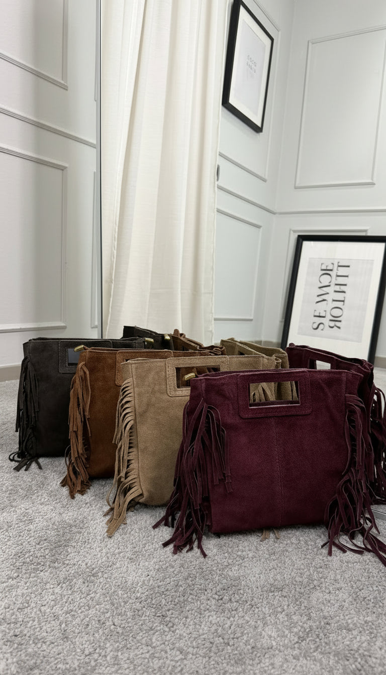 Fransen Wildleder Handtasche