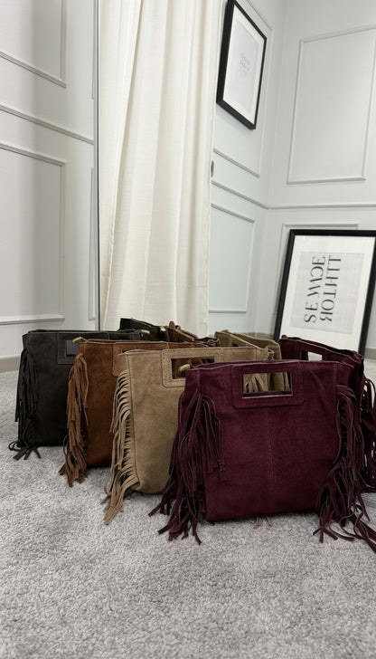 Fransen Wildleder Handtasche