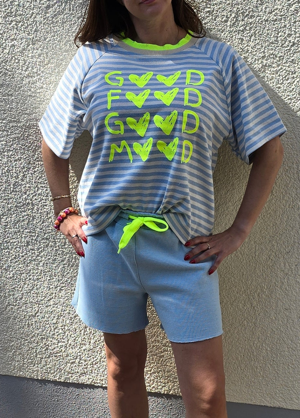 T-Shirt GOOD FOOD - GOOD MOOD Gelb