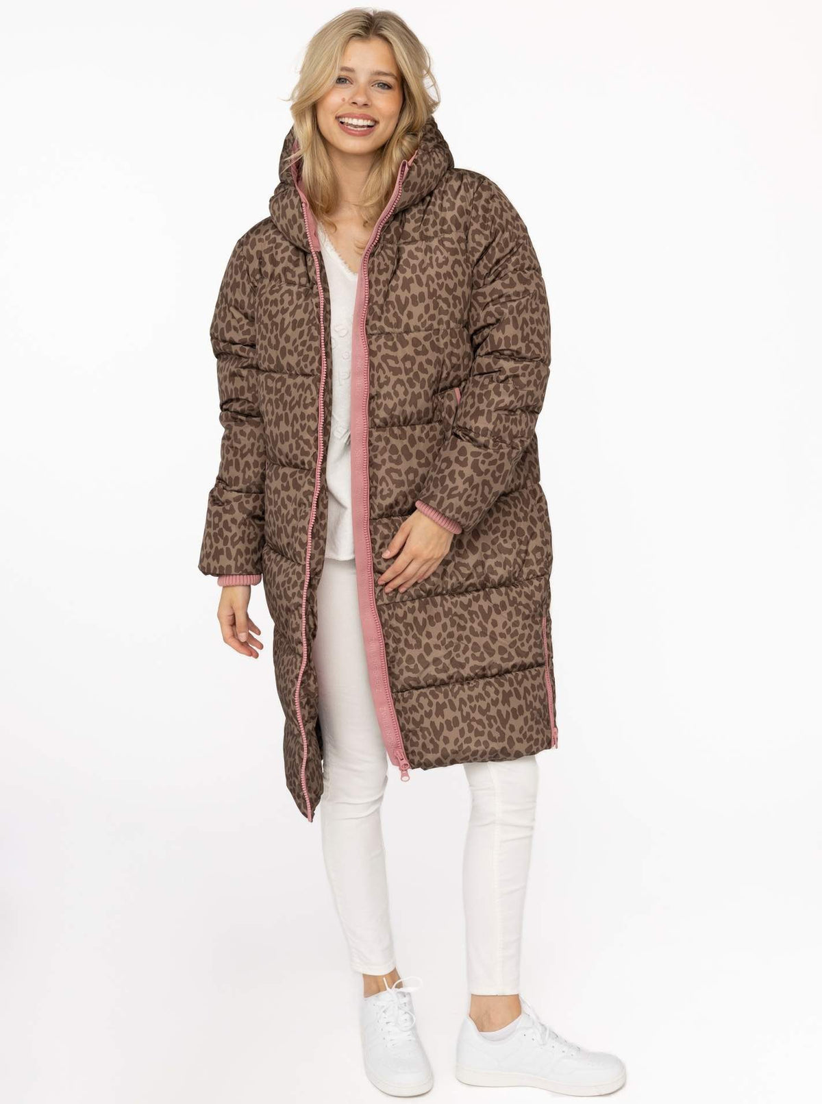 Zwillingsherz Langer Steppmantel COZY LEO Taupe