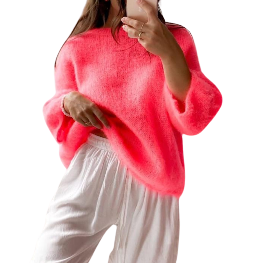 Kid Mohair Pullover Koralle