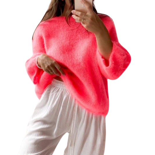 Kid Mohair Pullover Koralle