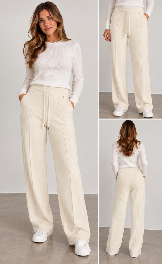 Feinstrick Hose mit Bundfalte LOUNGE
